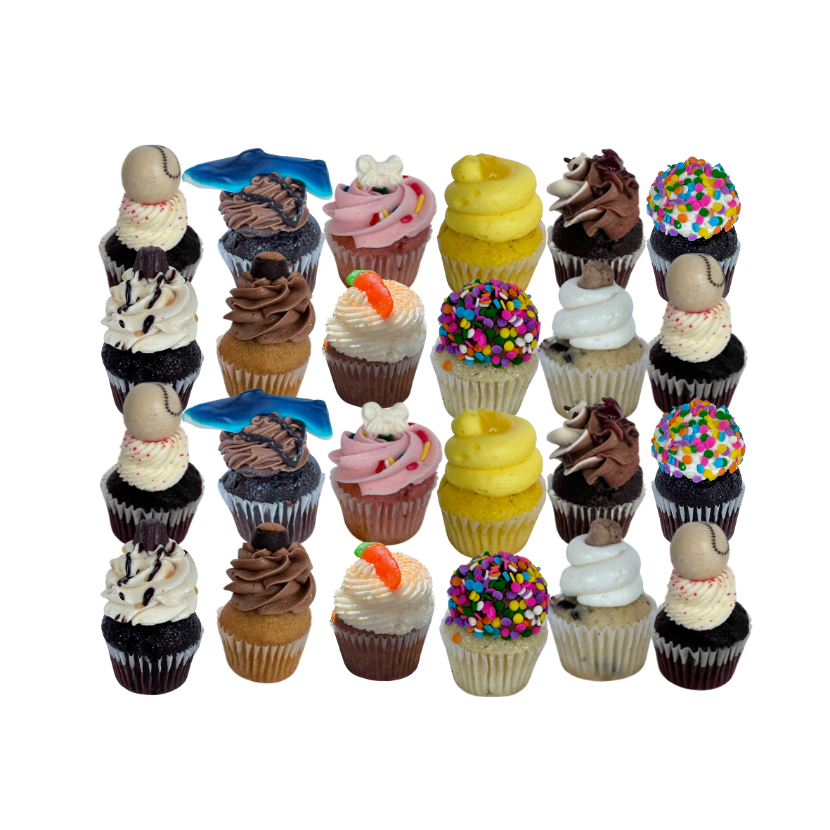Dollhouse Miniature Food - 10 Assorted Color Clay Cupcakes 8-12mm Scale Accessories